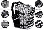 LHI Military Tactical Backpack for Men and Women 45L Army 3 Days Assault Pack Bag Large Rucksack with Molle System - Leopard