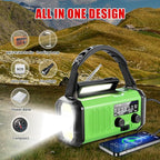 Emergency Radio with Solar/Hand Crank/USB Charging, 10000mAh Rechargeable Battery,NOAA/AM/FM Weather Radio with Multi-Function Flashlight and Cell Phone Charger for Indoor/Outdoor Emergencies