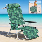 MOPHOTO Oversized Beach Lounge Chair, 5-Position Adjustable Tanning Chair with Face Hole, Heavy Duty Folding Chaise Lounge for Beach, Pool, Patio & Sunbathing