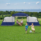 KAMPKEEPER Canopy Side Tent,4-6 Person Camping Cube Tent for 10x10 Pop Up Canopies,Easy Up Gazebo with Window,Compatible with 10' Wide Canopy Tents