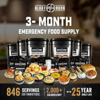 Ready Hour 3-Month Emergency Food Supply (846 Servings), 3-Month Kit, Food Storage Meal Entrées, Real Non-Perishable Meals, 25-Year Shelf Life Food, Portable Flood-Safe Container