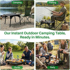 TOPCHANCES Folding Camping Table Outdoor,Ultralight Aluminum Camping Tables Multifunctional Portable Folding Table with Carrying Bag for Holiday Festival Camping Travel Picnic Grilling