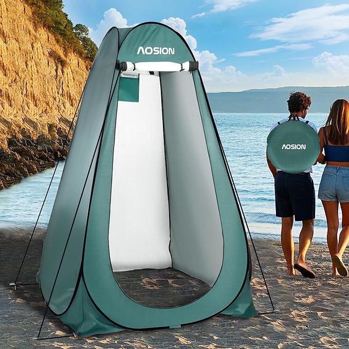 AOSION Privacy Shower Tent,Pop Up Changing Tent,Camp Bathroom Changing Dressing Room,Sun Sunshade Canopy Outdoor Rain Shelter for Camping Hiking Beach Picnic Fishing. (Army Green)