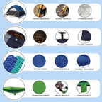 Northroad 9PCS Camping Tent Kit, Including 1 2/3 Person Dome Tent, 2 Sleeping Bag, 2 Sleeping Pad/Camping Mat, 2 Single Camping Hammock with 2 Tree Straps, 2 Lightweight Fuzzy Bed Blanket