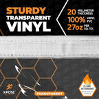 10' x 20' Clear Vinyl Tarp - Fire Retardant 20 Mil Super Heavy Duty Transparent Waterproof PVC Tarpaulin with Brass Grommets - for Patio Enclosure, Temporary Wall, Multipurpose - by Xpose Safety