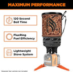 Jetboil Zip 0.8L Portable Fast Boil Stove with Easy-Turn Knob Igniter for Backpacking and Camping, Propane/Isobutane Burner