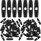50PCS Tent Toggles Buckles to Roll Up Camping Awning Duffle, Glamping Ridgeline Tent Gear Part Replacement, Inner Toggle Stopper Snap Flying Clip Anchor Tightener Accessories for Tie Downs Rope String