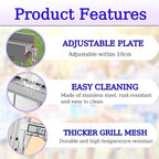 Portable Charcoal Grills, Stainless Steel BBQ Grill with Foldable Stand Adjustable Air Vents, Kebab Skewer BBQ Barbecue Grill Kit for Garden Backyard Party Picnic Travel Outdoor Use (31.6x7.1inch)