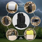 100L Camping Hiking Backpack,Molle military Tactical rucksack backpack,Waterproof Lightweight Hiking Backpack (Black)