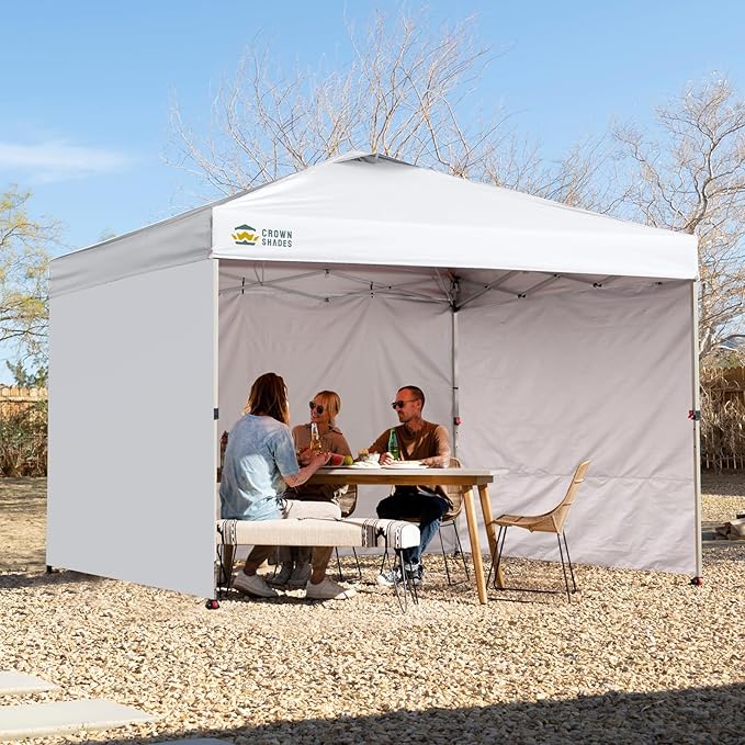 CROWN SHADES 12x12 Canopy Sidewalls (4pck) - Side Walls 12x12, Sidewalls for Canopy - Canopy Cover, Tent Accessories, White