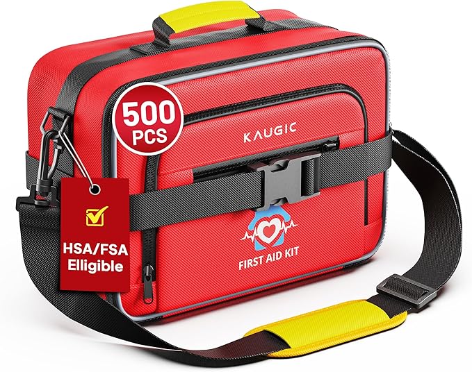 500 PCS First Aid Kit for Car Home Businesses, Well-Organized Emergency Kit, Survival Trauma Waterproof First Aid Kits for Travel Camping Home College Dorm Essential Supplies