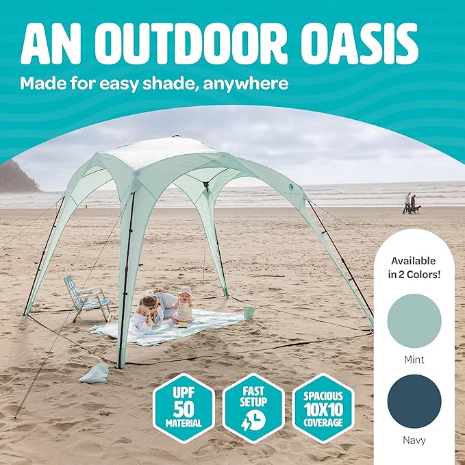 Pop ’N Go® Beach Canopy – Windproof, Beach Tent with Quick Setup, UV Shade, Lightweight & Portable Design – Perfect for Beach Days, Outdoor Play, Camping & Family Adventures (Blue)