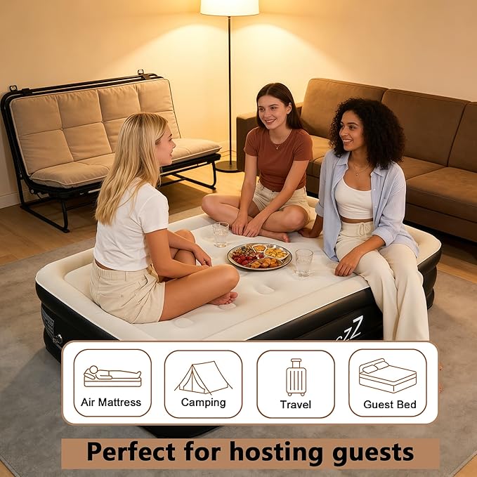 air Mattress, 18-inch Thickened Twin air Mattress, Suitable for Home use, Camping and Travel, Features Quick Inflation and deflation to Save You time