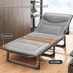 Folding Bed with Mattress Queen 3 in 1 Folding Camping Cot Bed 4 Positions Adjustable Patio Chaise Lounge Chair for Bedroom Pool Patio,B-190 * 68 * 30cm