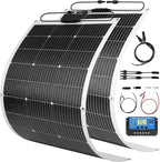 800 Watt Solar Panel Kit, 2pcs 400 Watt Flexible Monocrystalline Solar Panel with Charge Controller Photovoltaic Module for 18-36V Battery Charging Car Battery Camper RV(43.3/23.in)