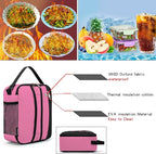 BEIMILY Lunch Box for Men Women Adults,Small Insulated Lunch Bag for Office Work Picnic,Reusable Portable Lunchbox,Soft Cooler Tote Bag(Pink)