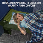 Timber Ridge 31.8" W Extra Wide Heavy Duty Camping Cot for Adult, Easy Set Up Oversized Sleeping Cot with Carry Bag for Camping, Travel and Outdoors, Support up to 450lbs, Green