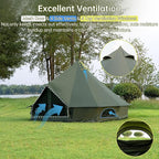 Oxford Bell Tent for Family Camping - Spacious 13.1ft /16.4ft Yurt with Stove Jack, Large Glamping Tents for 4-8 People, 4 Season Oxford Hot Tent Shelter