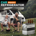 EUHOMY 12 Volt Refrigerator, 59QT(55L) Electric Cooler, 12V Fridge APP Control, 12V Cooler -4℉~68℉, Portable Freezer 12/24V DC 100-240V AC for Camping, Travel, Truck, Home