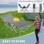 Slsy Folding Camping Cot for Adults with Pad, Padded Portable Sleeping Cots, Camp Bed with Carry Bag for Outdoor Travel, Beach, Hiking