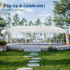 10x30FT Pop Up Canopy with Sidewalls, Outdoor Canopy Tent with SandBag & Carry Bag for Commercial Events, Camping, Backyard Parties, White