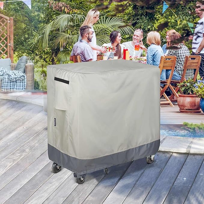 Waterproof Cooler Cart Cover Fits 65-80 Quart Patio Party Ice Chest Rolling Cooler, 32L x 18W x 32H inch