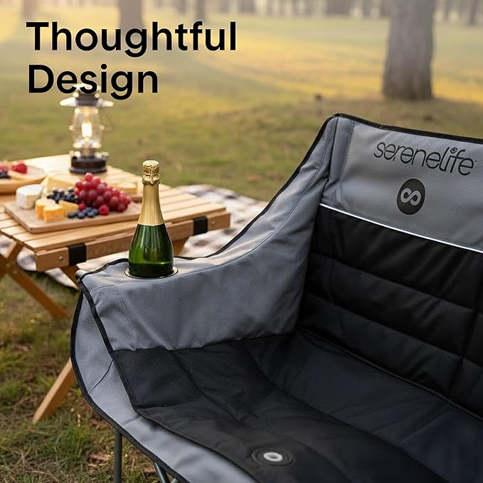 Camping Loveseat for Couples, Friends & Families, Double Camping Chair, Foldable Two Person Camping Chair for Campfire Nights, Tailgating Fun, Beach Escapes, RV Road Trips & Cozy Backyard Comfort