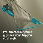 Kelty Daydreamer 4P + 6P Camping Tent, Blackout Fabric, Interior Light Diffusing Gear Loft, Standing Height, PFAS Free