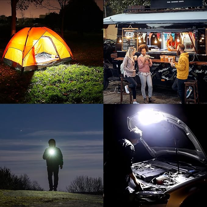 19000mAh Camping Tent Light, 60W 6000LM 3 Color Lighting Modes IPX5 Waterproof Led Hanging Tent Lantern Rechargeable Emergency Portable Magnet Outdoor Wireless Camping Light