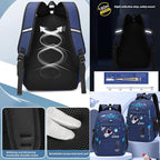 ZHANAO Backpack Set for Boys Astronaut Schoolbag with Lunch Box Pencil Case Set Bookbags for Kids Children Waterproof Lightweight Backpacks