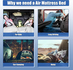 X AUTOHAUX Car SUV Air Mattress Camping Bed Cushion Pillow Flocking Mattress with Electric Air Pump Portable Sleeping Pad Universal Inflatable Thickened for Travel Camping Gray