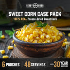 Ready Hour Freeze-Dried Corn Case Pack – Emergency Food, Long-Term Storage, Bulk Vegetables, Shelf-Stable Survival Supplies, Prepper Pantry Essential– 48 Servings (6 Pouches)