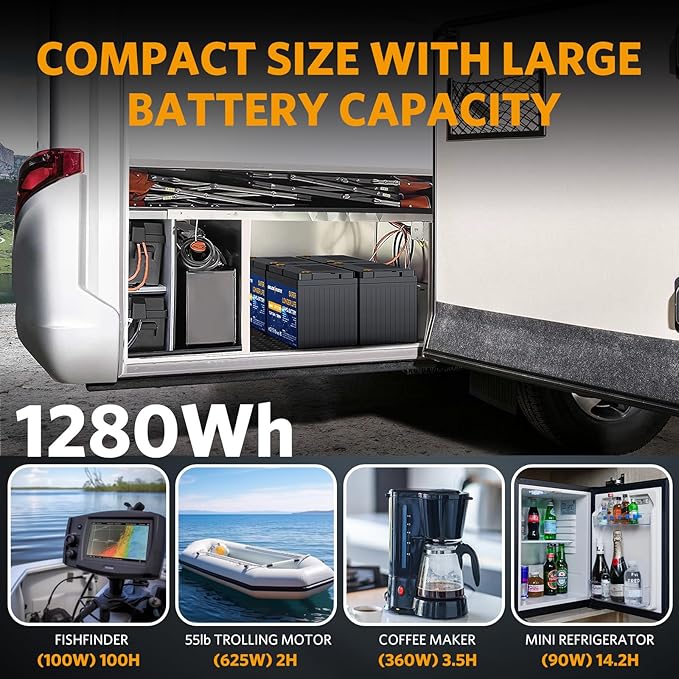 GOLDENMATE 12V 100Ah LiFePO4 Battery, Up to 15000 Deep Cycles Group 31 Lithium Battery, Built-in 100A BMS, Perfect for RV, Solar, Camping, Marine, Trolling Motor and Off-Grid Applications