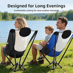 High-Back Folding Chair for Indoor & Outdoor Use — Comfortable High-Back Support, Easy One-Piece Setup, Stable Aluminum Frame, Portable Chair for Backyard, Camping & Everyday Relaxation