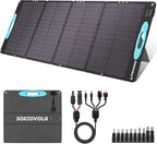 160W 18V Portable Solar Panels for Power Station,25% High Conversion Efficiency ETFE Foldable Solar Panel Charger with Adjustable Kickstand Solar Panel for Camping Outdoor RV Trailer Car