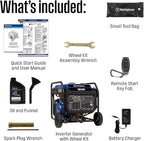 Westinghouse 10000 Peak Watt Portable Open Frame Inverter Generator, Remote Electric Start with Auto Choke, Transfer Switch Ready, Gas Powered, CO Sensor