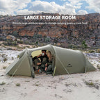 Naturehike Opalus 4 Season Camping Tent, Waterproof 2-3 Person Backpacking Tent, Double Layer Tunnel Winter Tents for Camping