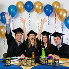 Graduation Can Cooler Sleeves, 18 Pack Black Gold Class of 2026 Neoprene Can Cover 9 Styles of Congrats Grad 12 OZ Drink Beer Soda Beverage for Graduation Party Supplies Gifts