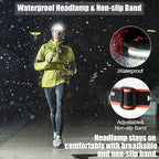 LED Rechargeable Headlamp, 1000lumens 230° Widebeam Headlight, USB Rechargeable Head Lamp with Red Taillight, Lightweight Waterproof Headlamps for Camping Running Hiking, Hard Hat Headlamp