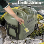 7.4 Gallon Water Jug with Wheels & Folding Handle, Rolling Wheel Water Storage Tank for Hiking Camping, Portable