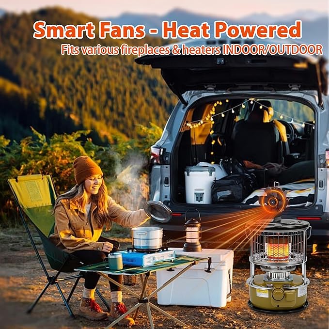 Wood Stove Fan Heat Powered: Small Fireplace Fan Non Electric Stove Fans Fits Camping Stoves/Log Burner Wood Burning Stoves/Pellet Heater RV Stoves Tent Accessories (6 Blades)