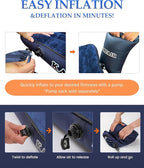 Inflatable Sleeping Pad for Camping, Extra-Thick 4.75 Inch Air Mattress with Soft Cotton Top, Machine Washable, Family Lightweight 4-Season Pad for Camping, Traveling & Hiking, Blue