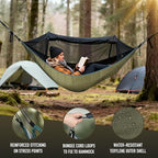 Single & Double Hammock Underquilt, Insulated Camping Quilt for Warm Sleeping, Easy to Setup and Packable for Camping, Hiking, Travel, Beach, Backyard, Patio (Army Green)