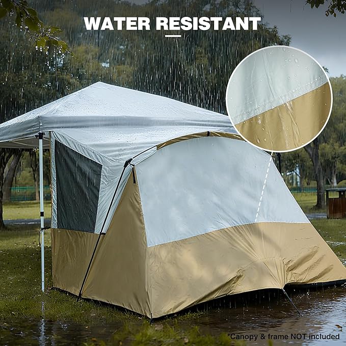 REDCAMP Canopy Camping Tent for Pop Up Canopy Tent, Inner Tent Converts Straight Leg 10'x10' or 10'x20' Canopy into Camping Tent, Fits 4-6 Person(Frame/Shelter NOT Included)