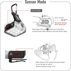 Claymore Capon 80C (Tan) - LED Rechargeable Clip-On Cap Headlamp, Lightweight Hat Light for Camping, Running, Emergency & Industrial Use, Waterproof, Hands-Free Sensor, 45 Hours Battery Life.