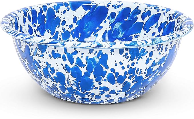 Enamelware Starter Set, 16 piece, Blue/White Splatter