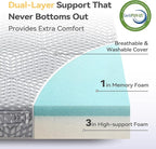 BDEUS Memory Foam Folding Mattress 4 Inch Twin XL Size with Protable Storage Bag, Trifold Mattress Topper Soft Guest Bed Floor Mat for Kids Camping Road Trip, Gray, 38 x 80 Inch