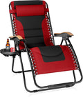Sophia & William Oversized XXL Zero Gravity Chair, Padded Recliner Outdoor Gravity Chair with Free Cup Holder, Supports 400 LBS (Red)