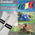 VVAAGG Reflective Paracord Rope 100FT, 7 Strand Nylon para Cord Lanyard Utility 550 Parachute Cord, 4mm Thin Tent Rope for Outdoor Camping Hiking