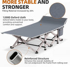 Folding Camping Cot for Adults - 2 Pack Heavy Duty Sleeping Cots with Carry Bag Double Layer Oxford Portable Travel Camp Cots for Outdoor Camp Beach Home Office (Blue Pad & Gray Pad, 2PACK)
